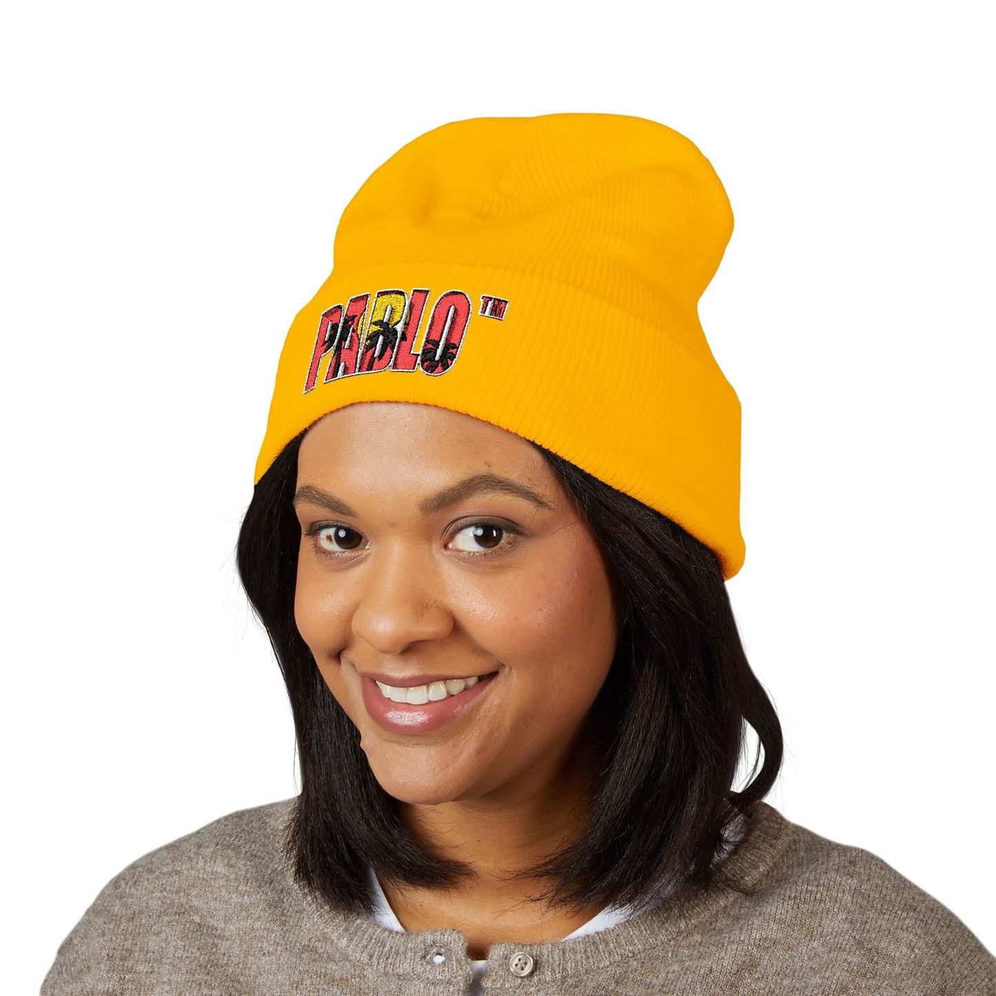 Embroidered 'PABLO' Beanie | Classic Cuffed Hat, Winter Streetwear Style
