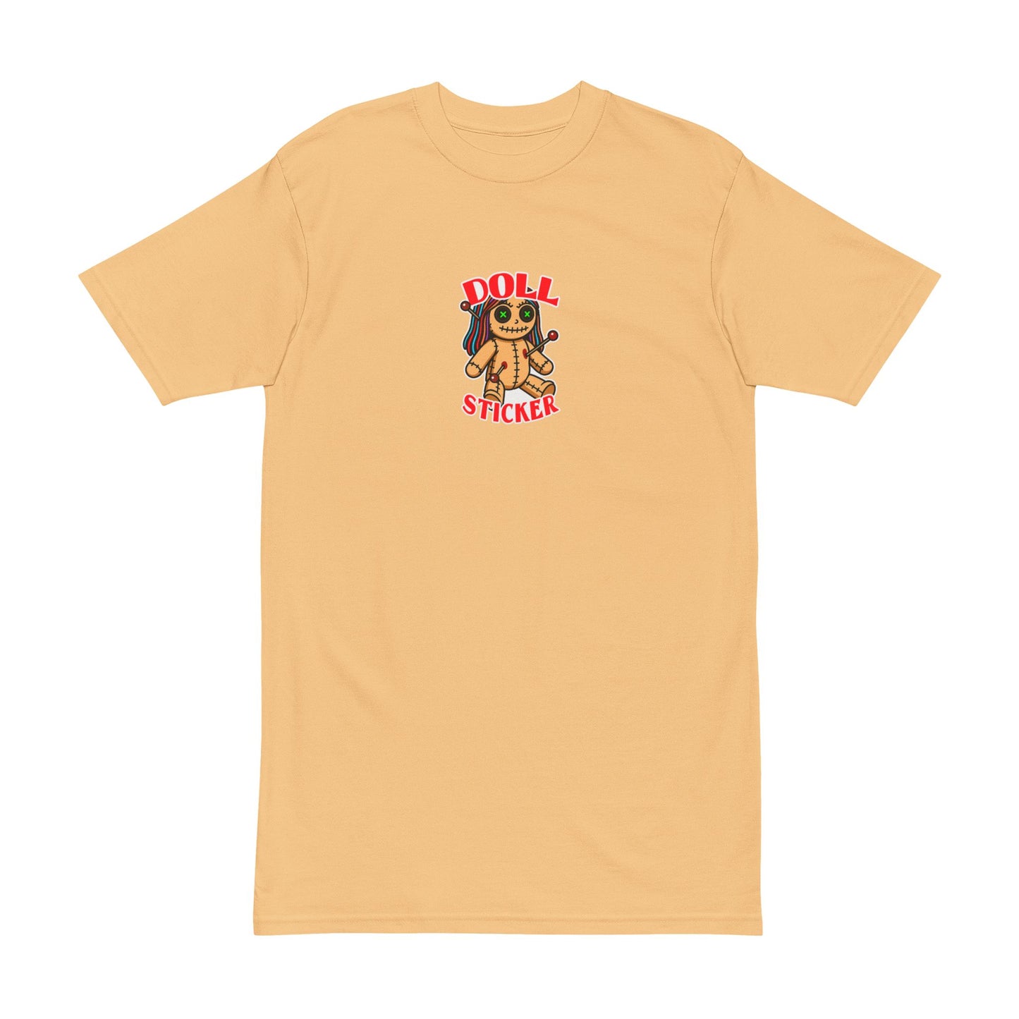 Men's Graphic Tee - Retro Doll Sticker Design, Casual Street Wear