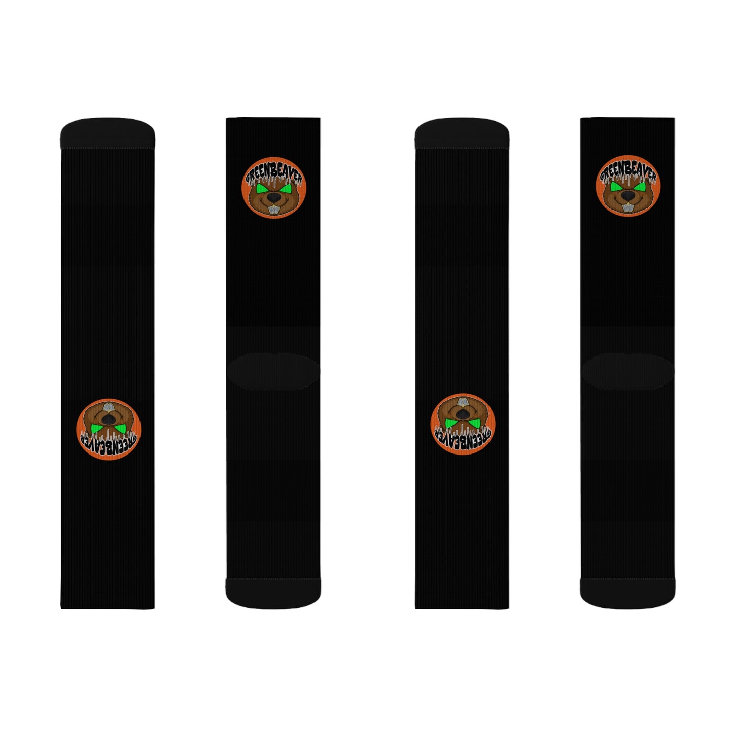 Customized Sublimation Socks - 'GREENBEAVER' Logo Unique Accessories for Every Occasion, Stylish Feet Wear