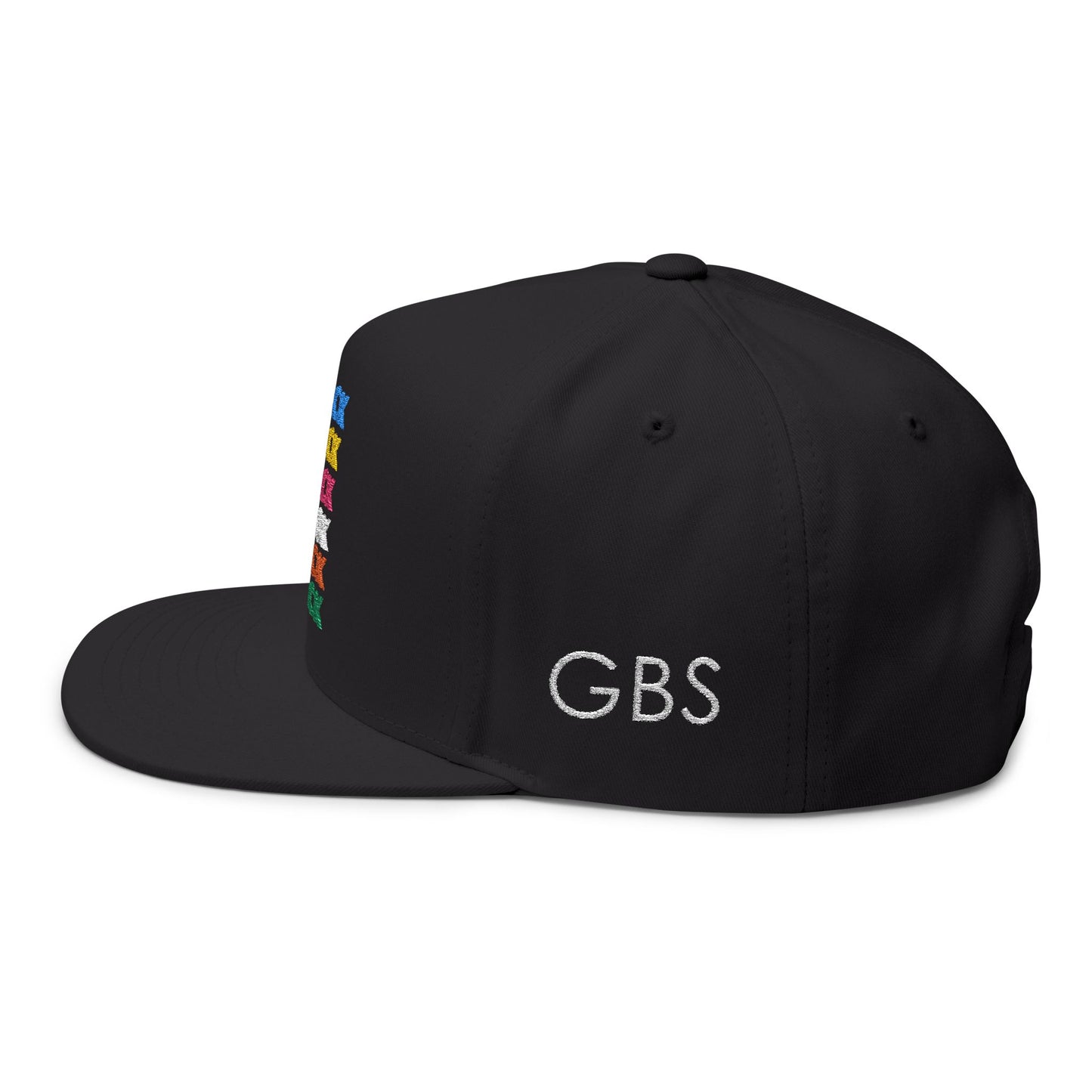 Flat Bill Cap with 'Smack & Stack' Embroidery 'P' Essential