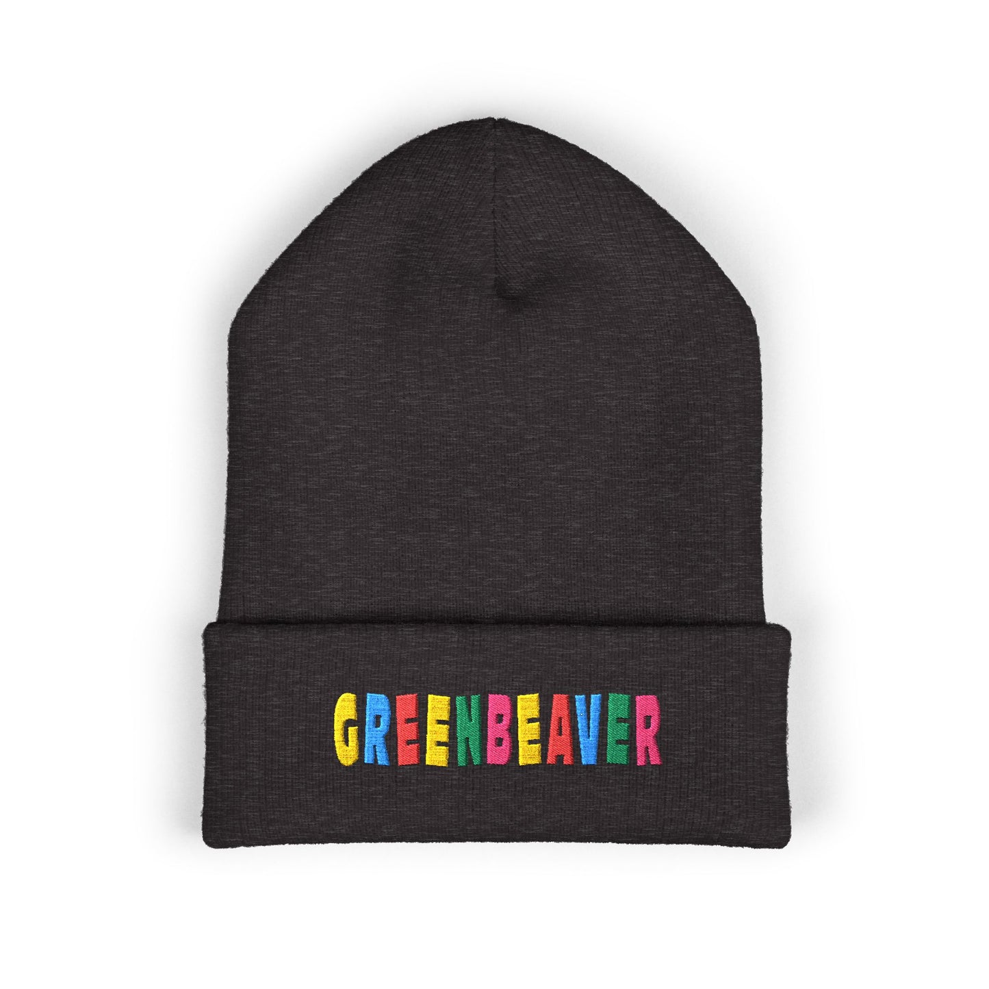 Embroidered 'GREENBEAVER' Beanie | Classic Cuffed Hat, Winter Streetwear Style