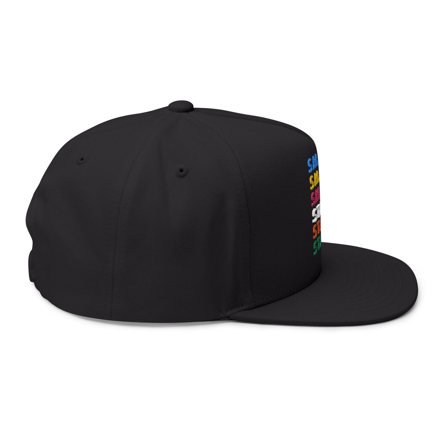 Flat Bill Cap with 'Smack & Stack' Embroidery 'P' Essential