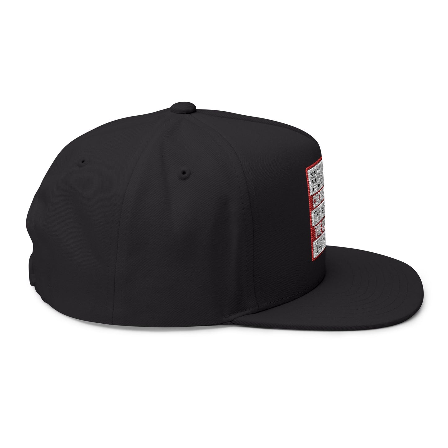 Flat Bill Cap with 'Breaking News' Embroidery