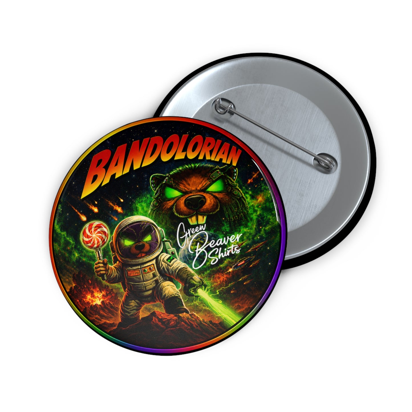 Bando Beaver Pin Button