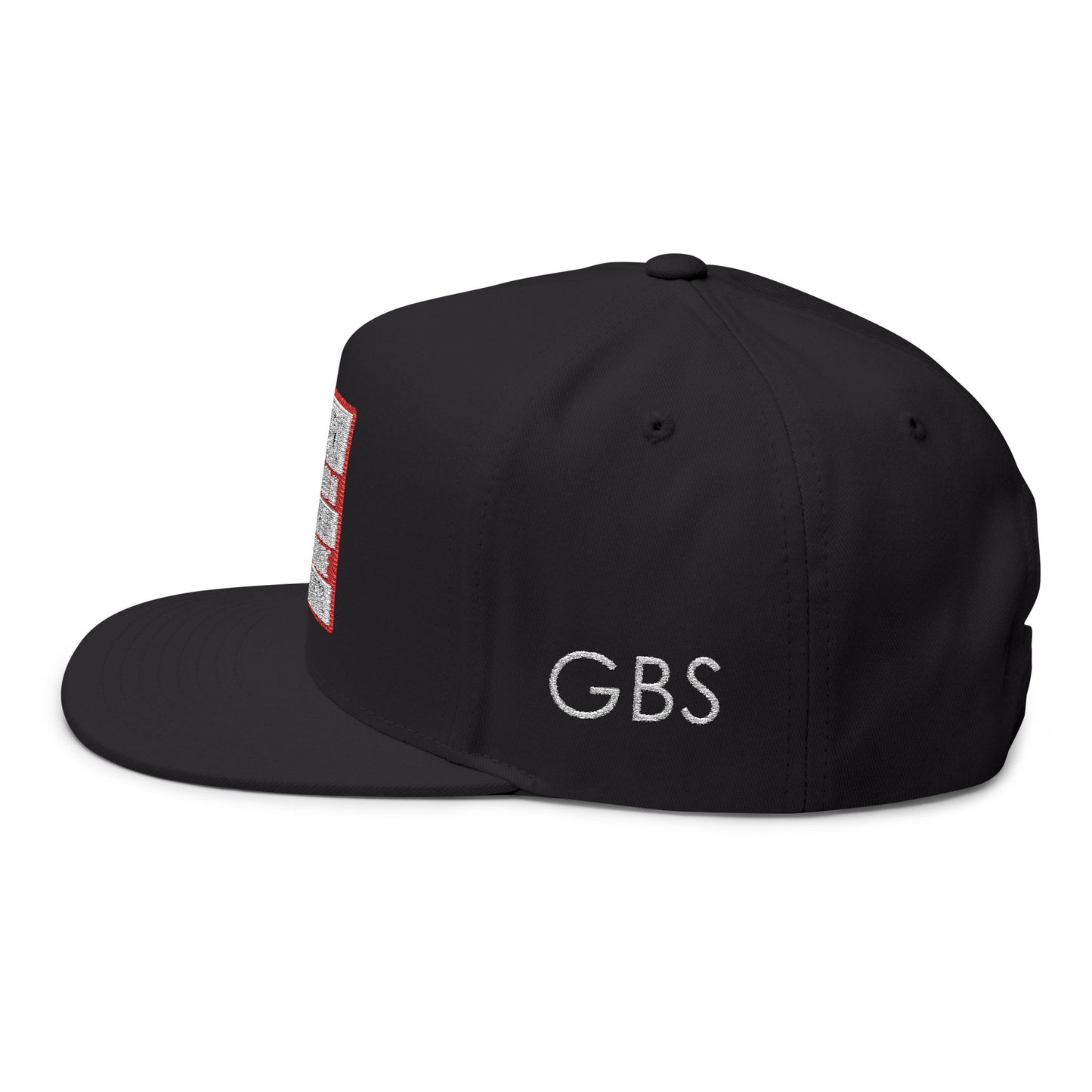 Flat Bill Cap with 'Breaking News' Embroidery
