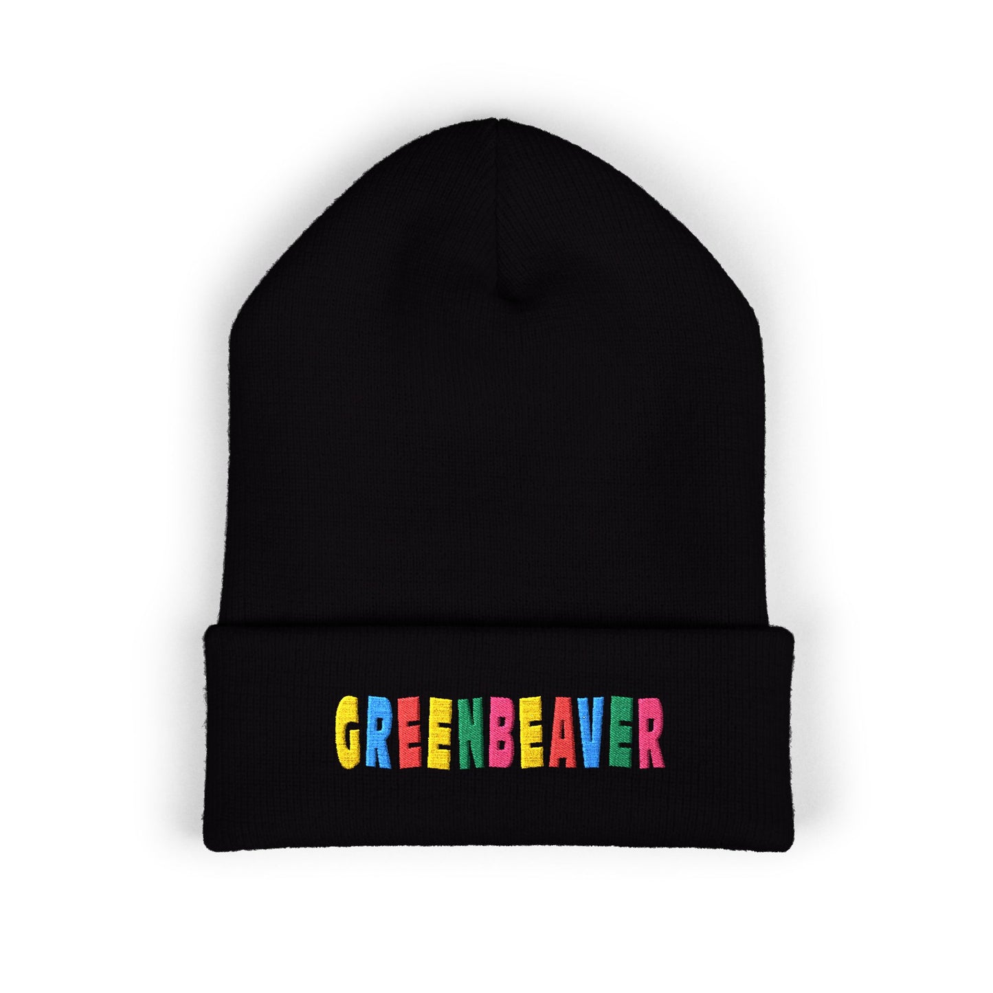 Embroidered 'GREENBEAVER' Beanie | Classic Cuffed Hat, Winter Streetwear Style