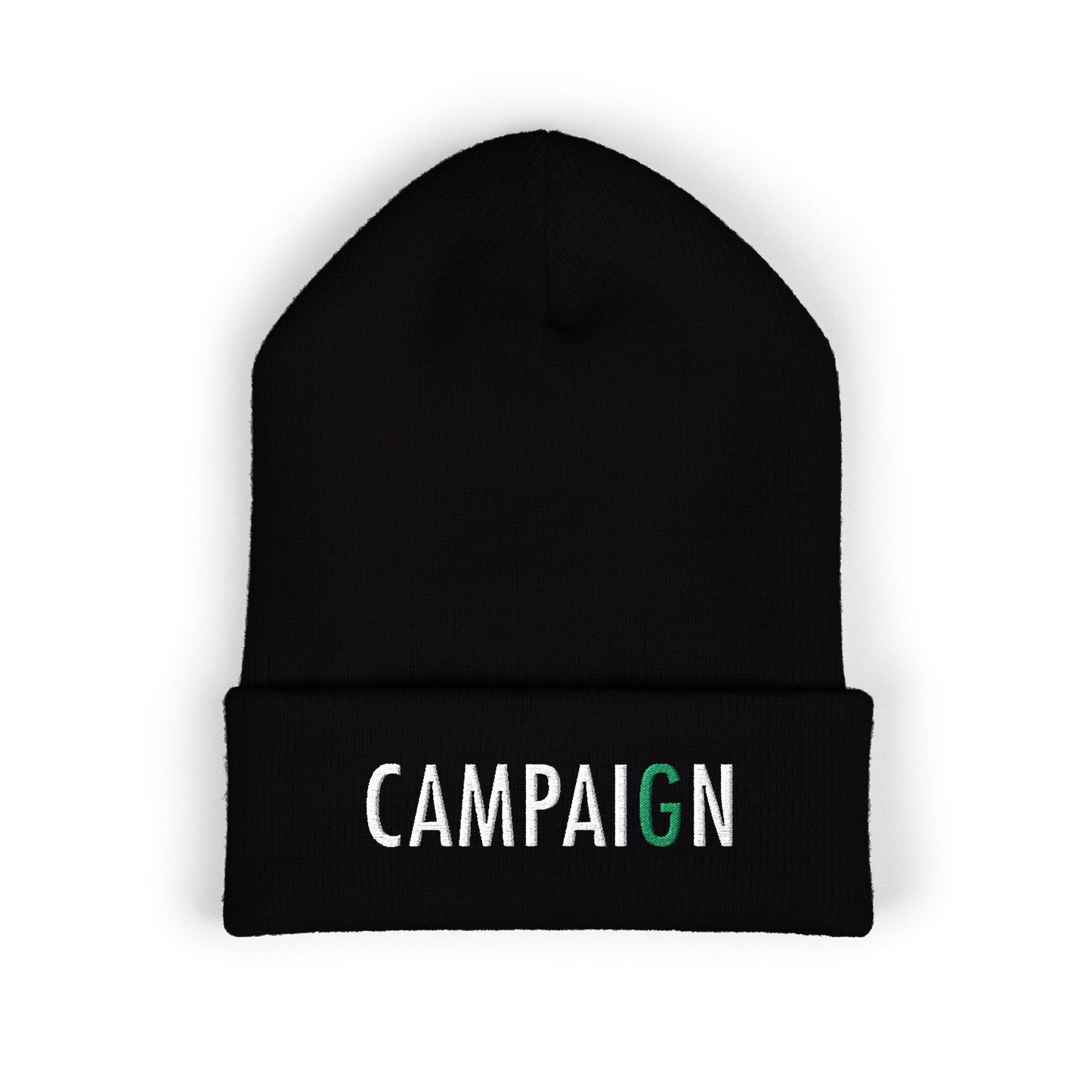 Embroidered 'Campaign' Beanie | Classic Cuffed Hat, Winter Streetwear Style