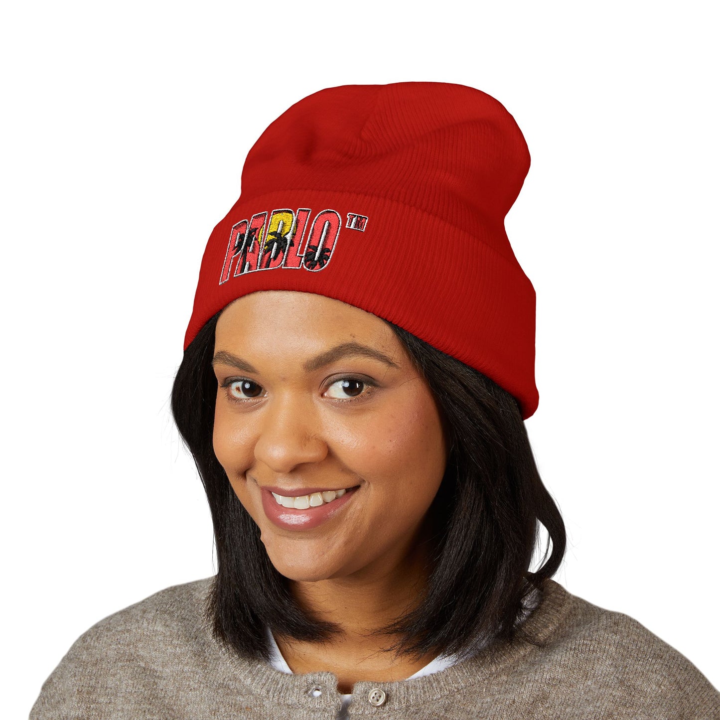 Embroidered 'PABLO' Beanie | Classic Cuffed Hat, Winter Streetwear Style