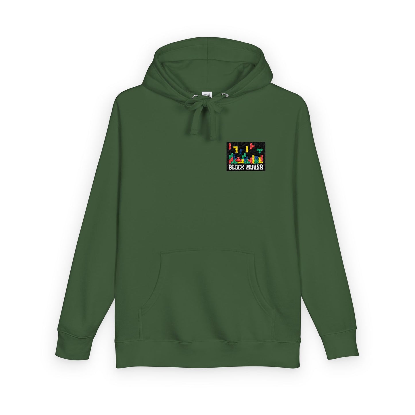 'Block Mover' Embroidered Unisex Fleece Hoodie, Cozy Sweatshirt, Trendy Pullover, Casual Wear, Everyday Comfort