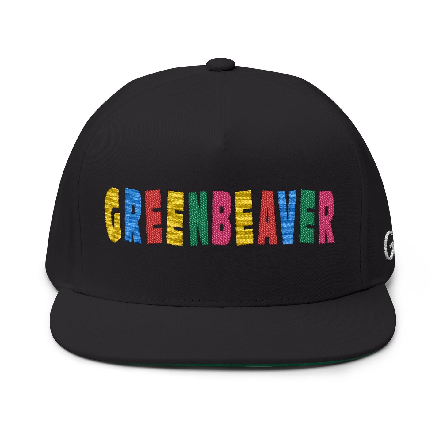 Flat Bill Cap with 'GREENBEAVER' Embroidery