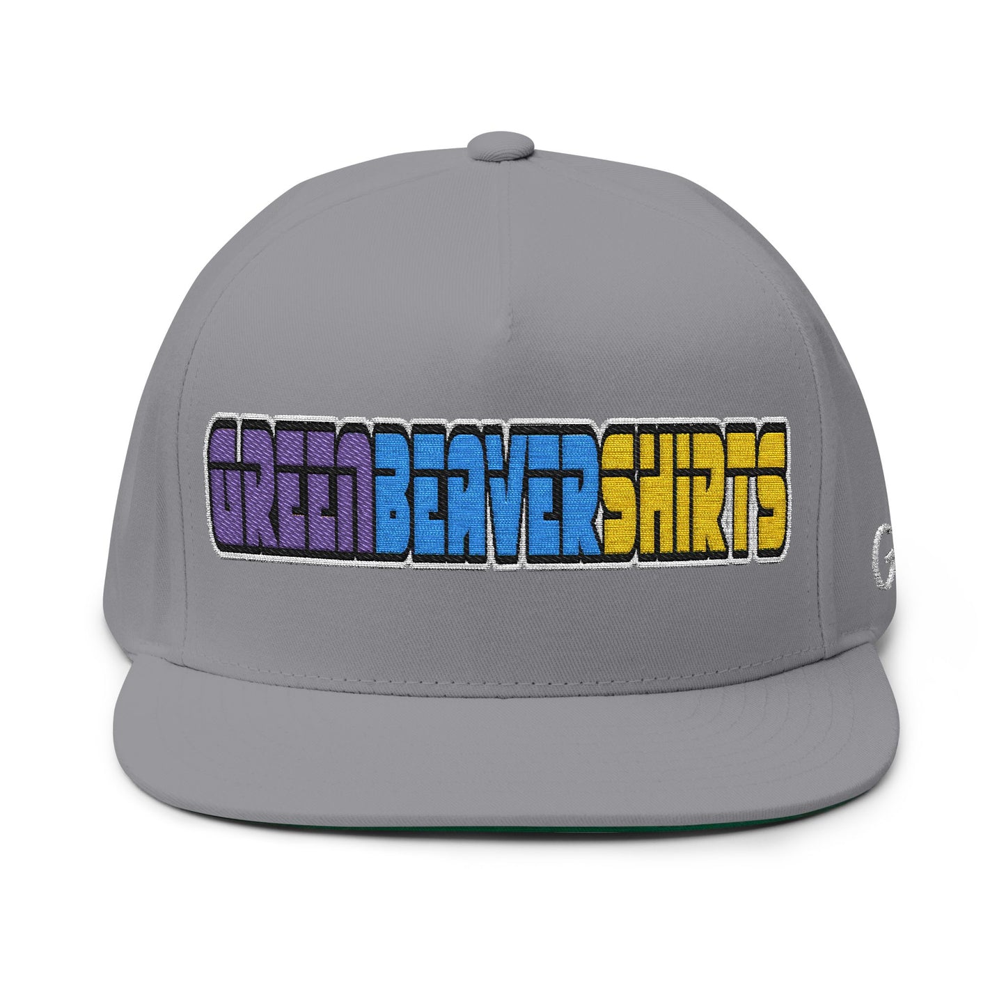 GREENBEAVER Shirts Flat Bill Cap w/ Green Underbrim