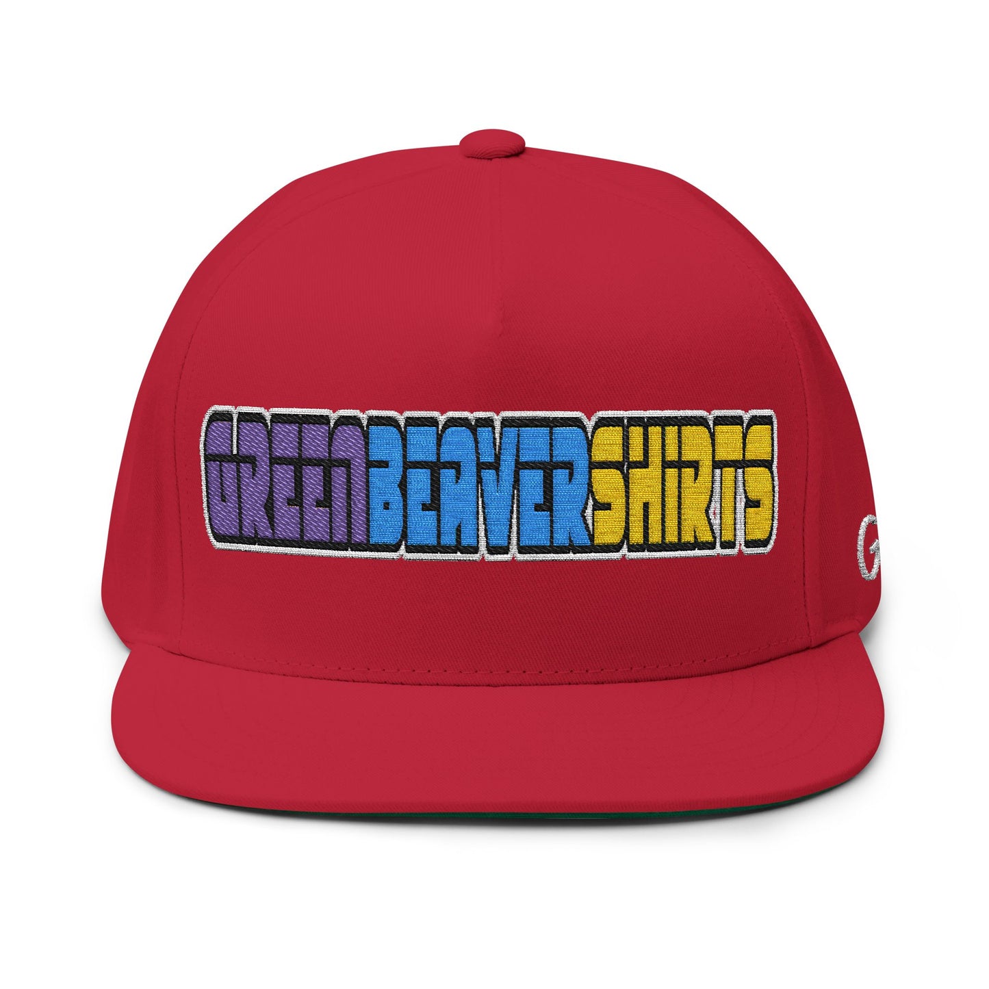 GREENBEAVER Shirts Flat Bill Cap w/ Green Underbrim