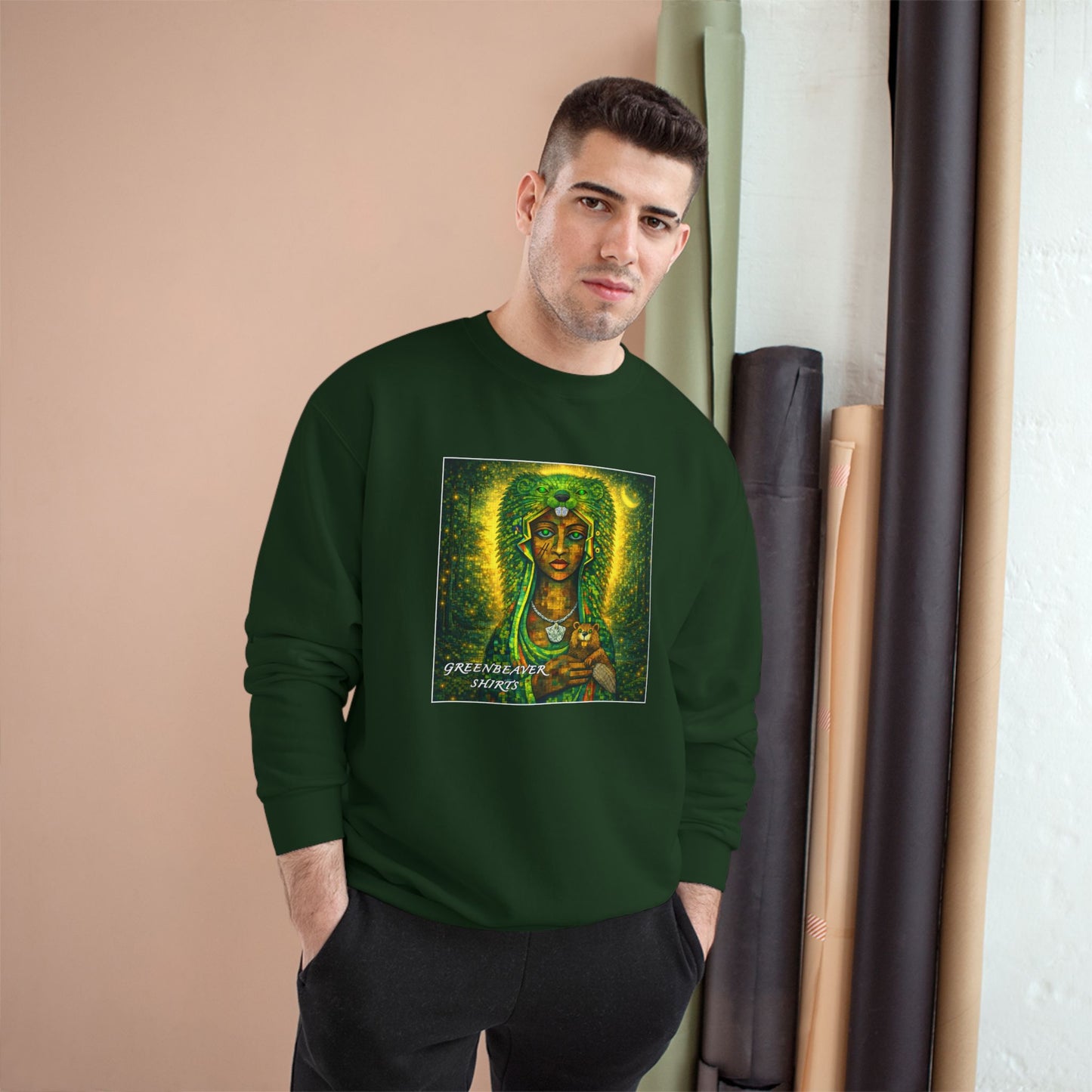 Green Madonna Champion Sweatshirt