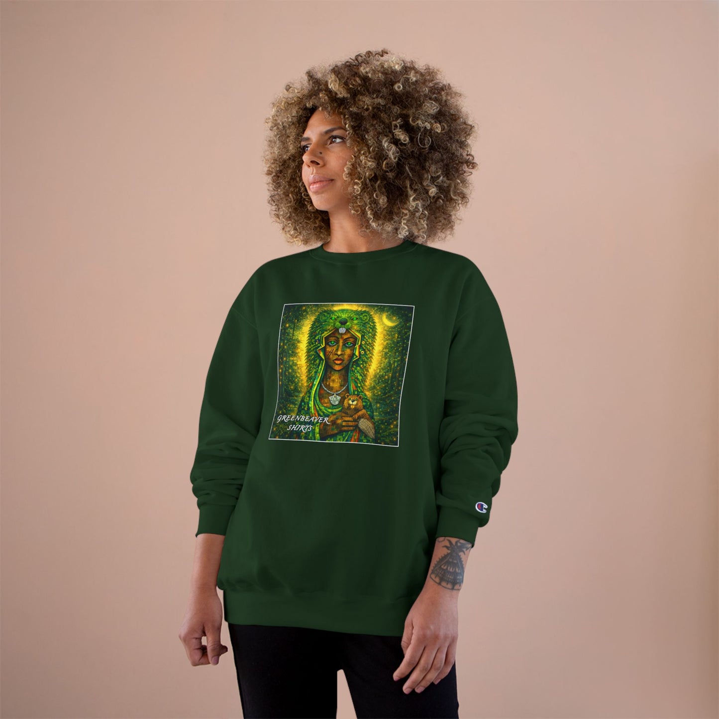 Green Madonna Champion Sweatshirt