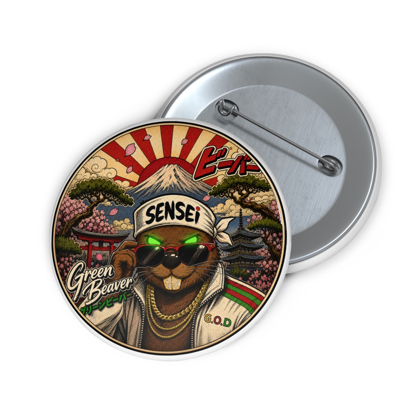 Sensei Beaver Pin Button